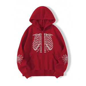 Sweat à capuche oversize unisexe en polaire épaisse avec strass taillés en diamant, style streetwear hiver, ODM - Product Image 1