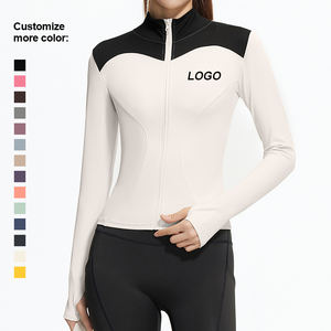 Solid Color Gym Fitness <b>Jacket</b> Yoga With Pockets Morning <b>Workout</b> White Yoga <b>Jacket</b> Quick-Dry Slim Yoga <b>Jacket</b> - Product Image 4