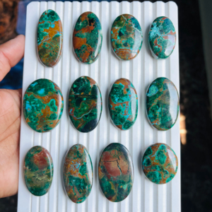 Lote al por mayor de cabujones de crisocola natural de grado AAA, hechos a mano, con propiedades curativas, piedras preciosas sueltas, gran oferta - Product Image 1