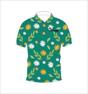<b>Mens</b> <b>Green</b> Floral Print <b>Polo</b> <b>Shirt</b> Short Sleeve Casual Cotton Woven Breathable Front Logo Regular Fit Casual Wear - Product Image 2