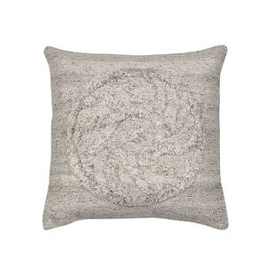 Funda de Almohada Cuadrada de Lino, Diseño Minimalista con Mechones, Color Gris Sólido, Lavable, Decorativa, del Mejor Fabricante Indio, al Mejor Precio - Product Image 1