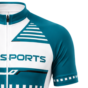 Teal White Custom Cycling Jersey Shorts Set Short Sleeve Full Zip Breathable Padded <b>Bike</b> Uniform Racing <b>Training</b> Performance - Product Image 6