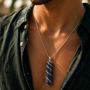 Pendentif crayon en spirale en sodalite - Product Image 6
