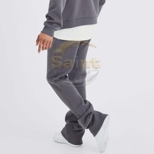 Ensemble survêtement streetwear vintage respirant en coton gris foncé uni pour homme Saint APPARLS - Product Image 5