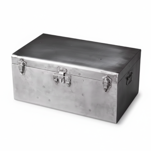 Nouvelle conception de coffre de rangement en métal finition argentée de luxe, fabriqué en acier galvanisé pour la maison et l'hôtellerie - Product Image 6