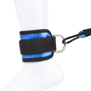 Sangle de cheville personnalisable avec logo pour machine à câble, entraînement en salle de sport, manchette rembourrée à anneau en D, accessoire réglable pour entraînement des jambes - Product Image 2