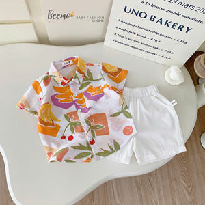 Vêtements décontractés de haute qualité BEEMO pour garçons et filles, ensembles de vêtements d'été style plage, vêtements respirants pour tout-petits - Product Image 5