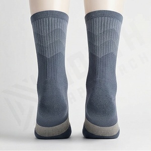 Crew Socks Geometric Pattern Blue Gray Breathable Cotton Polyester Spandex Adult Casual Daily Wear Spring - Product Image 2