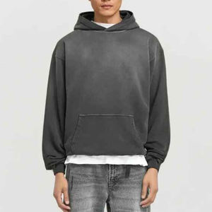Sweats à capuche délavés pour hommes, style rétro années 90, coupe oversize, épaules tombantes, essentiels streetwear, sweats à capuche délavés effet minéral, vente en gros pour hommes - Product Image 4