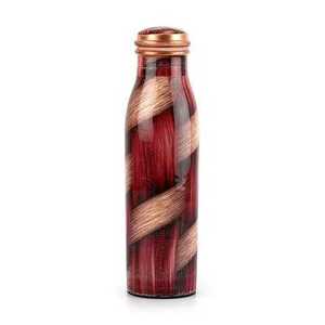 Trending Design Light Blue Flower Enamel Printed Pure Copper Water Bottle Lids for <b>Kids</b> School Yoga Office Use 500ml/750ml/1L - Product Image 2