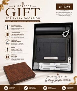 Executive <b>Office</b> <b>Gift</b> Set With A5 Notebook Vacuum Bottle Metal Pen Laptop Stand Corporate Employee Welcome Box - Product Image 1