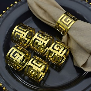 High Quality Polished Stainless Steel Napkin Ring Set Luxury Dining <b>Table</b> Decor Accessories for Restaurant Hotel and Home - Product Image 1