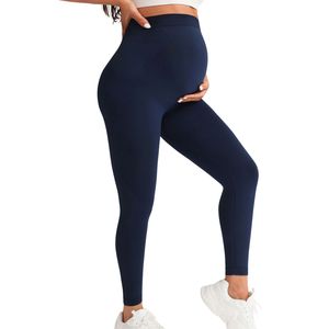 Leggings de yoga sans couture pour femmes enceintes, taille haute, pour la grossesse et le fitness, personnalisables OEM ODM, vente en gros - Product Image 3