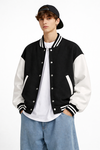 Veste de baseball d'hiver en cuir brodée chenille, col montant, en laine, haute qualité, personnalisée par le fabricant OEM pour homme 2026 - Product Image 3