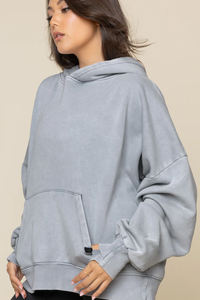 Sudadera con Capucha Extra Grande para Mujer, Color Sólido, Hombros Caídos, Manga Larga, Algodón y Fibra de Bambú, Transpirable, para Otoño - Product Image 2