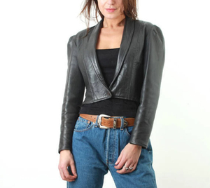 Chaqueta de Motociclista Corta de Piel de Cordero 100% Genuina para Mujer, Chaqueta de Cuero Ajustada para Moto - Product Image 3