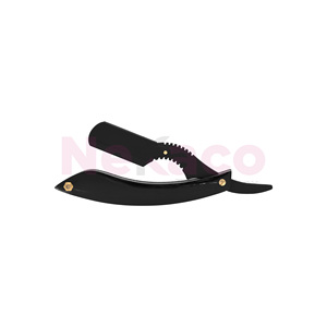 Rasoir droit classique Nekaco noir avec mosaïque, lame unique en acier inoxydable, outil de rasage manuel pour barbier - Product Image 2