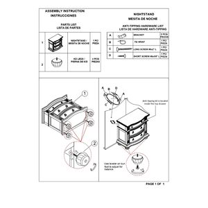 Comodino in Stile Tradizionale a 3 Cassetti, 1 Pezzo, Tavolino in Legno Massello con Piano in Marmo, Finitura Marrone Ciliegio Intenso per Camera da Letto - Product Image 6