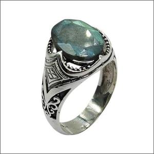 925artpalace Handmade Stylish 925 Silver <b>Ring</b> with Labradorite Gemstone <b>Adjustable</b> Glitzy Fashion <b>Ring</b> - Product Image 1