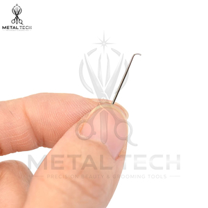 Professional Gold Brass Hair Extension Ventilating <b>Needle</b> Brass Handle Steel Latch Hook Loop <b>Threader</b> Set For Micro Ring Links - Product Image 2