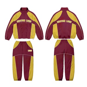 Conjuntos de Chaqueta y Pantalones Deportivos Vintage Personalizados al por Mayor, Ropa Deportiva de Nailon Reflectante para Entrenamiento y Jogging, Traje Deportivo Cortavientos - Product Image 4
