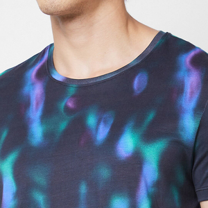 Camiseta de Manga Corta con Cuello Redondo y Estampado Tie-Dye para Hombre, Corte Ajustado, Estilo Casual, Material Transpirable de Poliéster - Product Image 6