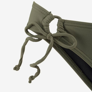 Ensemble bikini 2 pièces pour femme, vert olive, haut de bikini à col halter, bas de bikini brésilien à nouer sur les côtés, maillot de bain à séchage rapide - Product Image 4