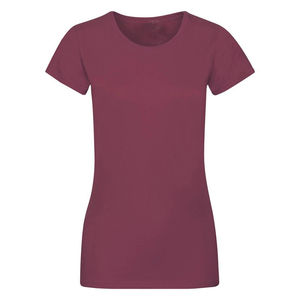 Camiseta Básica de Cuello Redondo para Mujer, Corte Regular, de Algodón Liso, Color Rosa, con la Mejor Calidad OEM - Product Image 5