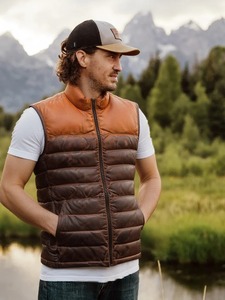 Gilet en cuir matelassé Bridger pour homme – Veste sans manches isolante de qualité supérieure pour l'hiver - Product Image 3