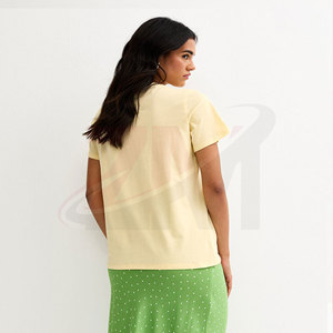 Camiseta Bordada para Mujer, Estilo Moderno e Informal para Uso Diario y Moda Casual, 100% Algodón, Primavera Verano - Product Image 3
