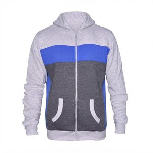 Nuevo Conjunto Deportivo Personalizado para Hombre, Color Gris Azulado, con Capucha, Cierre de Cremallera, Manga Larga, Informal, para Otoño, Transpirable, Material de Poliéster y Algodón - Product Image 3