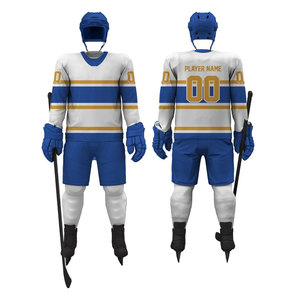 Uniforme de hockey sur glace pour hommes, maillot sublimé à manches longues avec pantalon à taille élastique, matière polyester respirante - Product Image 2