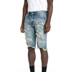 กางเกงยีนส์ขาสั้นผ้าเดนิมเนื้อแน่นแบบใหม่สำหรับผู้ชาย ปี 2026 ขายดี กางเกงยีนส์ขาสั้นผู้ชายสั่งทำพิเศษ 100% ผ้าเดนิม สำหรับฤดูร้อน - Product Image 3