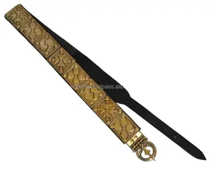 Handmade Medieval Roman Greek Belt Medieval Leather & Brass Belts Armour Reenactment Black Leather Belt Halloween Costume .