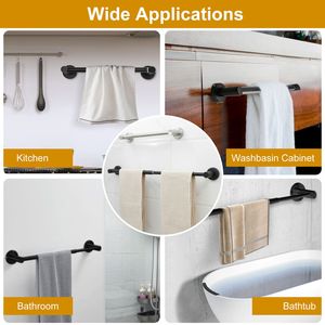 Portasciugamani da Parete Singolo in Acciaio Inossidabile Antiruggine, Lunghezza Regolabile 25-62 cm, Porta Asciugamani Retrattile - Product Image 5