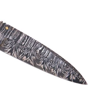 Couteau de chasse personnalisé en acier Damas avec manche en bois fait main, lame fixe et étui en cuir pour le camping et les aventures en plein air - Product Image 5