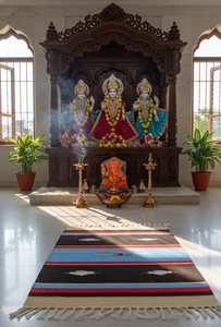 Tapis en coton faits main à motifs floraux tendance - Design moderne, lavables, avec envers réversible pour la maison, les voyages et les pique-niques - Product Image 3