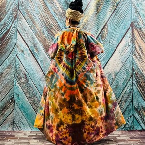 Nouvelle Collection 2025 – Kimono Robe Tie-Dye Fait Main Bandeau 1 Pièce – Tenue de Plage Bohème Coupe Classique Écoresponsable pour Vacances d'Été Femme - Product Image 5