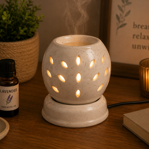 <b>Ceramic</b> Electric Oil <b>Diffuser</b> Burner | Handcrafted Aromatherapy Lamp for Essential Oils Home Fragrance Spa Decor Premium Gift - Product Image 2