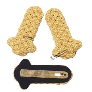 Hombreras uniformes alemanas ceremoniales Longitud personalizada Cable de alambre de metal Acabado trenzado Bolsas de engranajes de respaldo de seda negra - Product Image 1