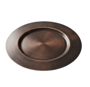 Assiette de présentation décorative en cuivre vieilli filé, en métal, pour service alimentaire, usage hôtelier, cuisine et traiteur - Product Image 5