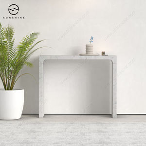 Sunshine Marble <b>Console</b> <b>Table</b> Minimalist Modern <b>Entry</b> Living Room Furniture Stable Leg Design - Product Image 4