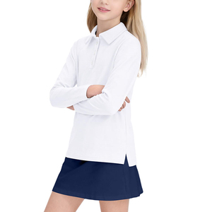Polo à manches longues pour enfants, prix d'usine, coton et polyester, vêtements de rentrée scolaire, uniformes pour filles - Product Image 1