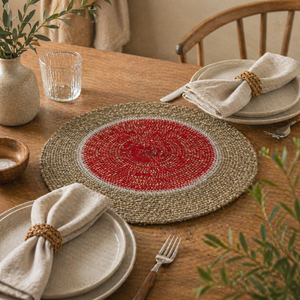Rustic Seagrass <b>Table</b> <b>Mat</b> | Eco Friendly Dining Placemat Natural Fiber Kitchen <b>Table</b> Decor Handmade Durable Home Restaurant Use - Product Image 1