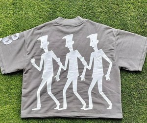 เสื้อยืดสตรีทแวร์ทรงโอเวอร์ไซส์สั่งทำพิเศษ ผ้าฝ้าย 100% เนื้อหนา ทรงบ็อกซี่ พิมพ์ลายพัฟฟ์กราฟิก ล้างสีแบบแอซิดวอช สไตล์วินเทจ สำหรับผู้ชาย - Product Image 2