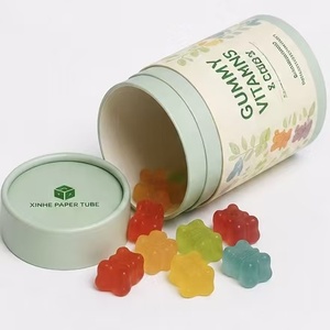 Custom Size Push Up Paper Tube Packaging for <b>Gummy</b> <b>Bear</b> Vitamins and Candy - Product Image 1