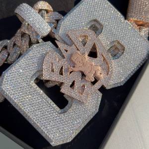 Colgante de Diamante Moissanite VVS Personalizado, Chapado en Oro de 14k, Plata 925, Estilo Hip Hop, Joyería Fina, Collar con Colgante Personalizado para Hombre - Product Image 1