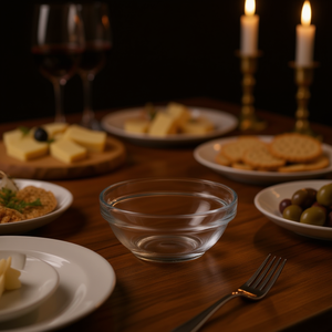 Bol en verre élégant BOL PEQUENA de 9 cm au design minimaliste, durable pour servir les aliments lors de fêtes - Product Image 3