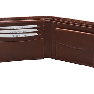 Customized Colors Genuine <b>Leather</b> RFID Blocking Slim <b>Wallet</b> for <b>Men</b> SD Model 1265 Linen Lining Open Closure - Product Image 2