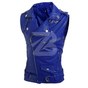 Chaleco de Cuero para Hombre, Corte Ajustado, Cuello Alto, Prenda Exterior Impermeable y Resistente al Viento, Chaqueta de Motociclista, Moda Urbana - Product Image 4